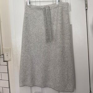 J. Crew Soft Gray Striped A-Line Skirt